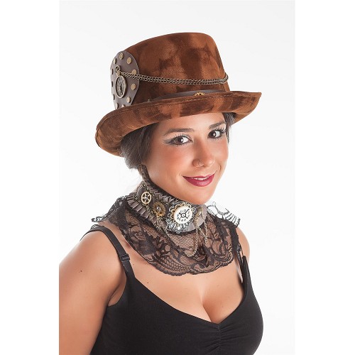 Cuello Steampunk Ruedas-Cadenas